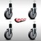 Service Caster 5'' SS Thermoplastic Rubber Wheel Swivel 1-3/4'' Expanding Stem Caster Set, 4PK SCC-SSEX20S514-TPRB-134-4 - alternate 4